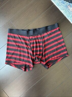 Uniqlo Red and Black Striped Boxer Briefs